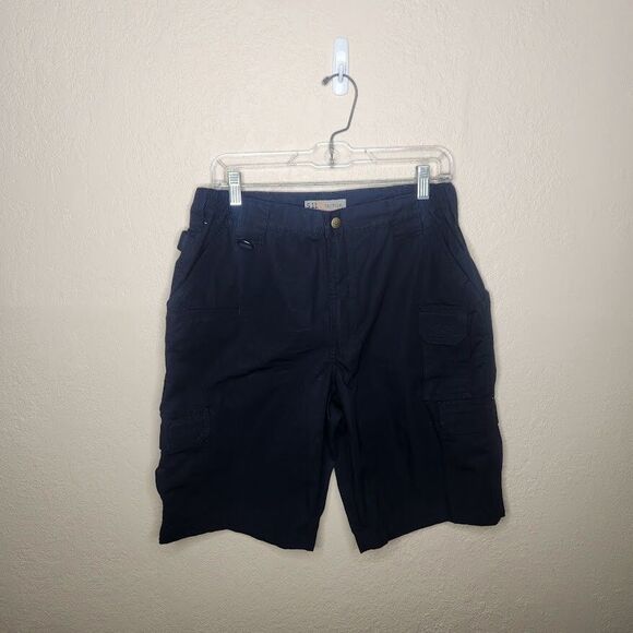5.11 Tactical Shorts Men's 32 Navy Cargo Pockets Zip Fly Mid Rise 11" Inseam - Picture 1 of 10